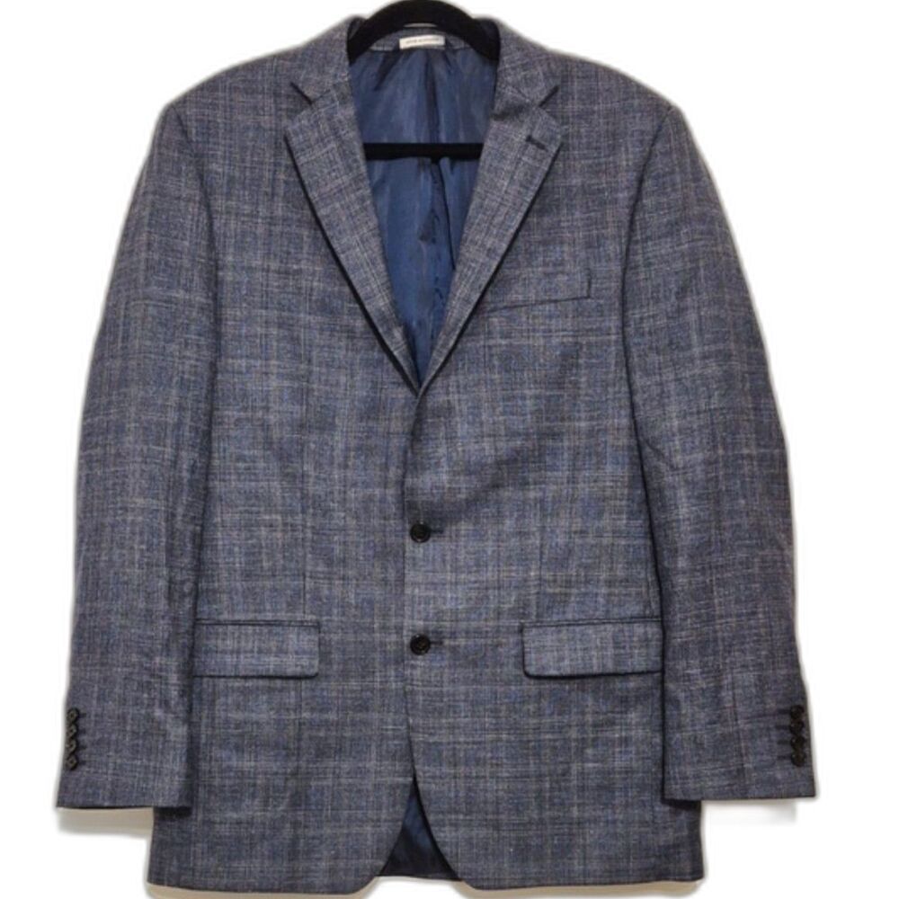 Vintage Ralph Ralph Lauren Blazer 40L Wool Silk Linen Plaid Made in Canada